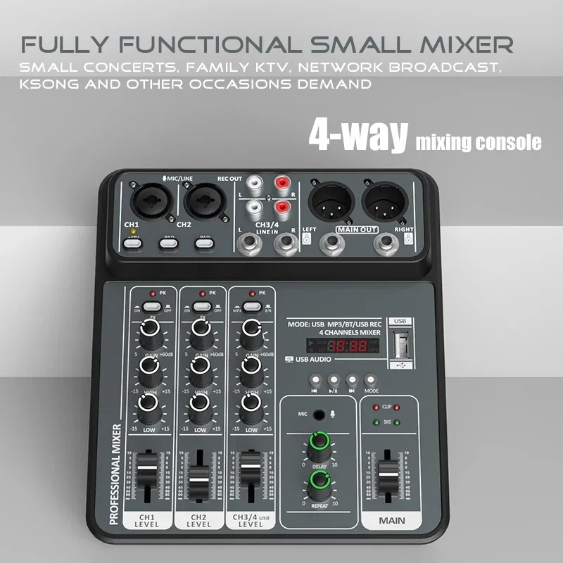 4-Channel Pro Audio Mixing Con - Audio Music Dj recension och pris