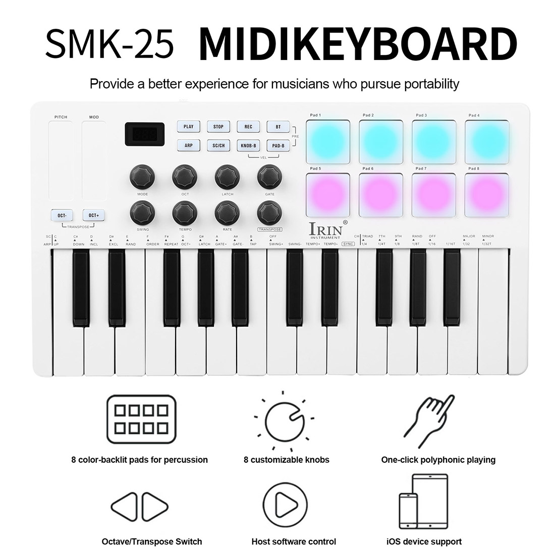 SMK-25  Portable Keyboard MIDI - Midi Controller Pad recension och pris